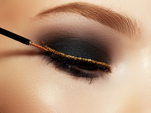 smokey,eyes,gold